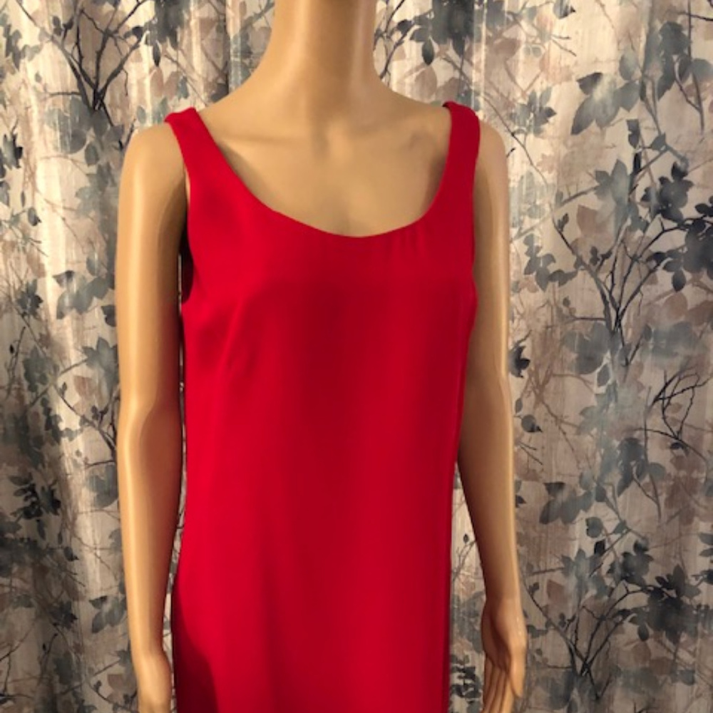 DKNY fitted, sleeveless mini sheath dress.